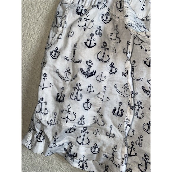 linen shorts Anchor Boat Nautical XL Elastic Waist Liz Claiborne Beach Lake - Picture 10 of 10